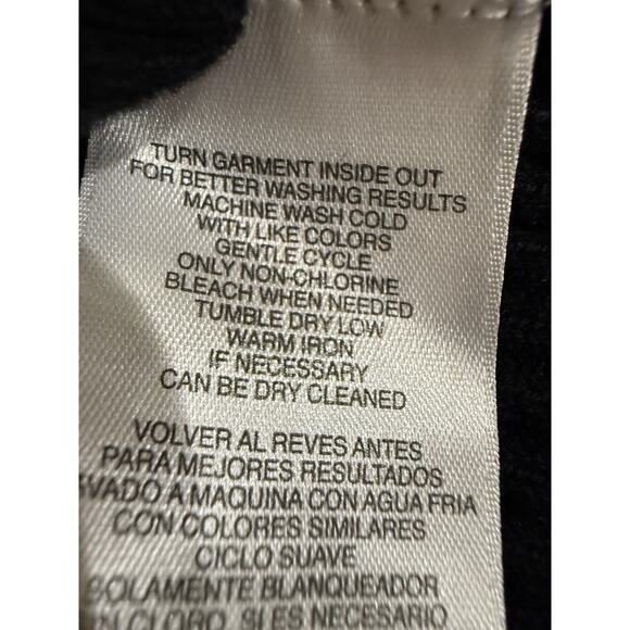 NWT Anne Klein Black Ribbed Long Sleeve Button Up Sweater Top Womens Size Small - Picture 12 of 14